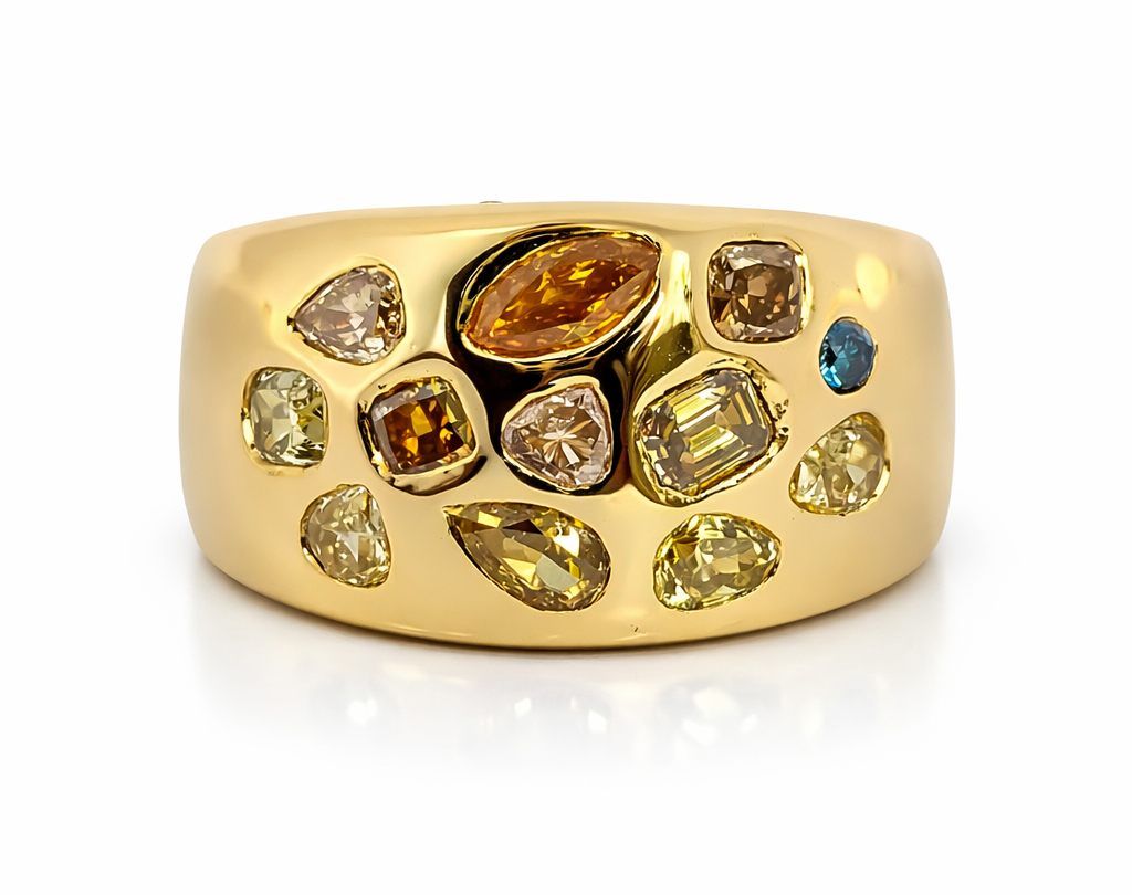 18kt Gold Ring with 1.49ct Natural Colored Diamond