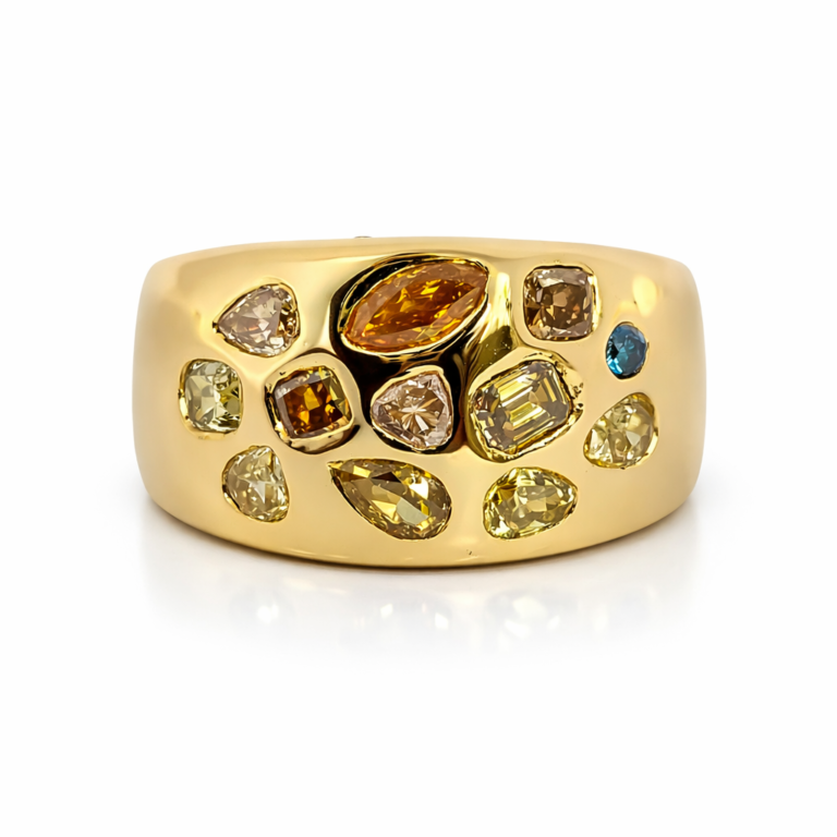 18kt Gold Ring with 1.49ct Natural Colored Diamond