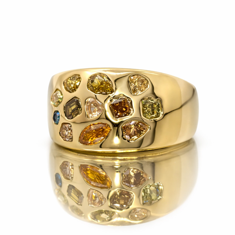 18kt Gold Ring with 1.49ct Natural Colored Diamond thumbnail 2