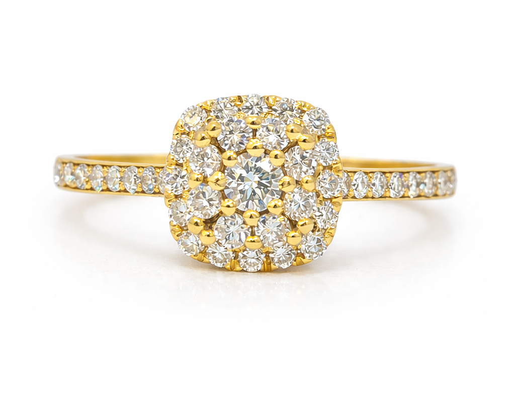18kt Yellow Gold Ring 2.57g with 0.5ct Natural Diamond