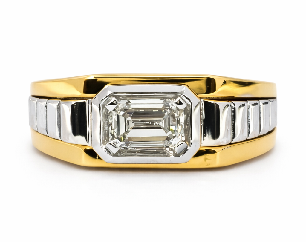 18kt yellow and white gold ring 8.79g