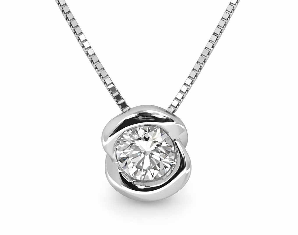 18kt White Gold Necklace with 0.32ct Natural Diamond