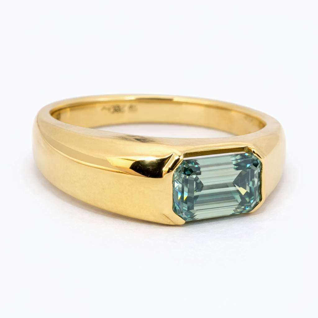 18kt Gold Ring 5.51g with 1ct Moissanite - Figura 3