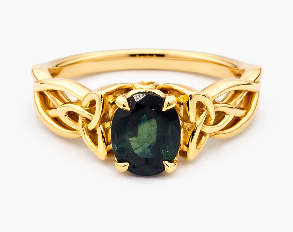 18kt Gold Ring 4.93g with 1ct Sapphire