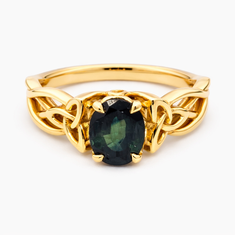 18kt Gold Ring 4.93g with 1ct Sapphire