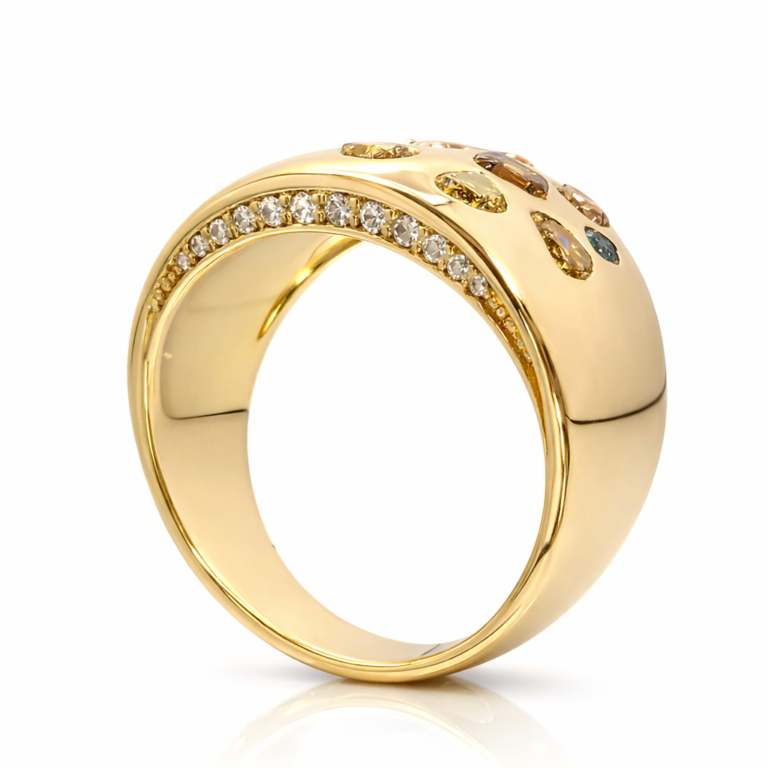 18kt Gold Ring with 1.49ct Natural Colored Diamond thumbnail 3