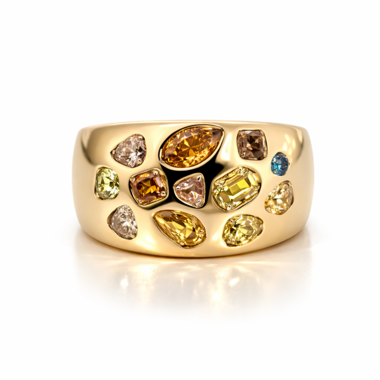 18kt Gold Ring with 1.49ct Natural Colored Diamond thumbnail 4