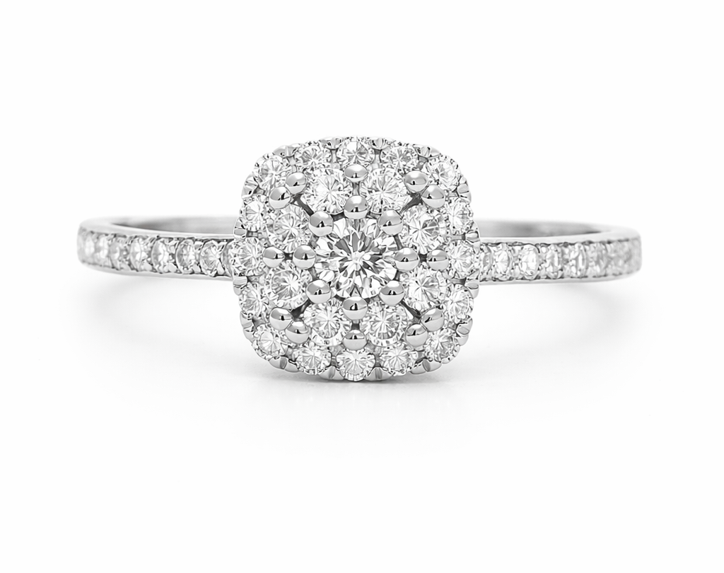 18kt White Gold Ring 2.54g with 0.5ct Natural Diamond
