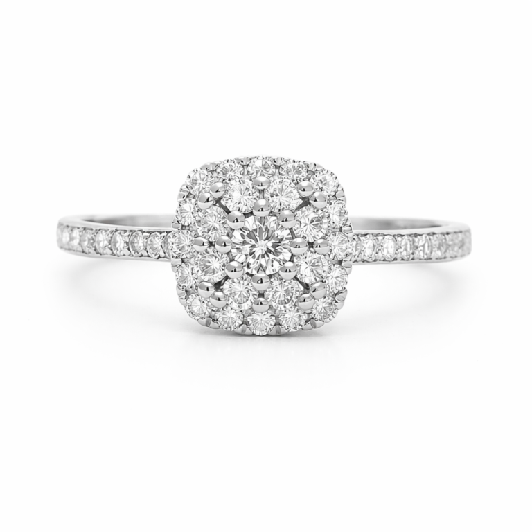 18kt White Gold Ring 2.54g with 0.5ct Natural Diamond