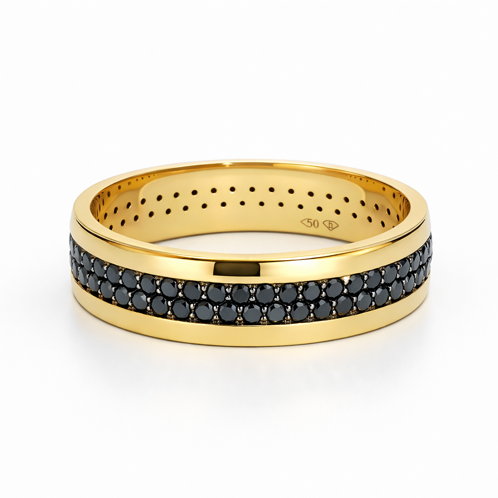 18kt Band with 1.5ct Black Diamonds
