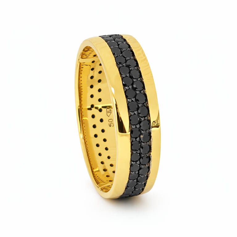 18kt Band with 1.5ct Black Diamonds thumbnail 2