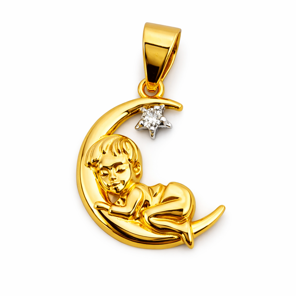 18kt Medallion with 0.03ct Diamond