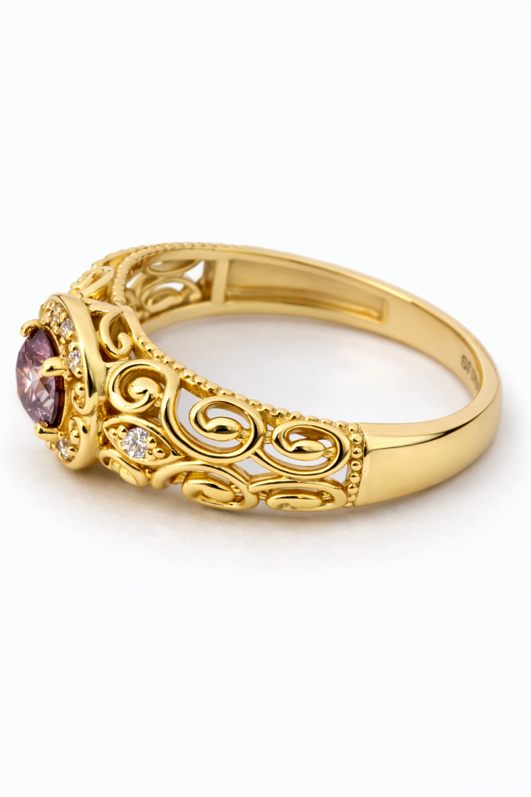 18kt Ring with 0.5ct Moissanite and Diamond thumbnail 3