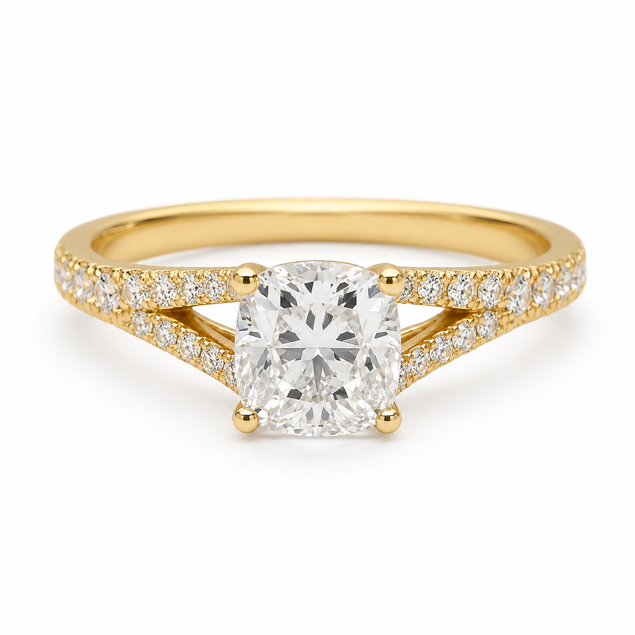 Aurelia Cushion Split Pavé 18K