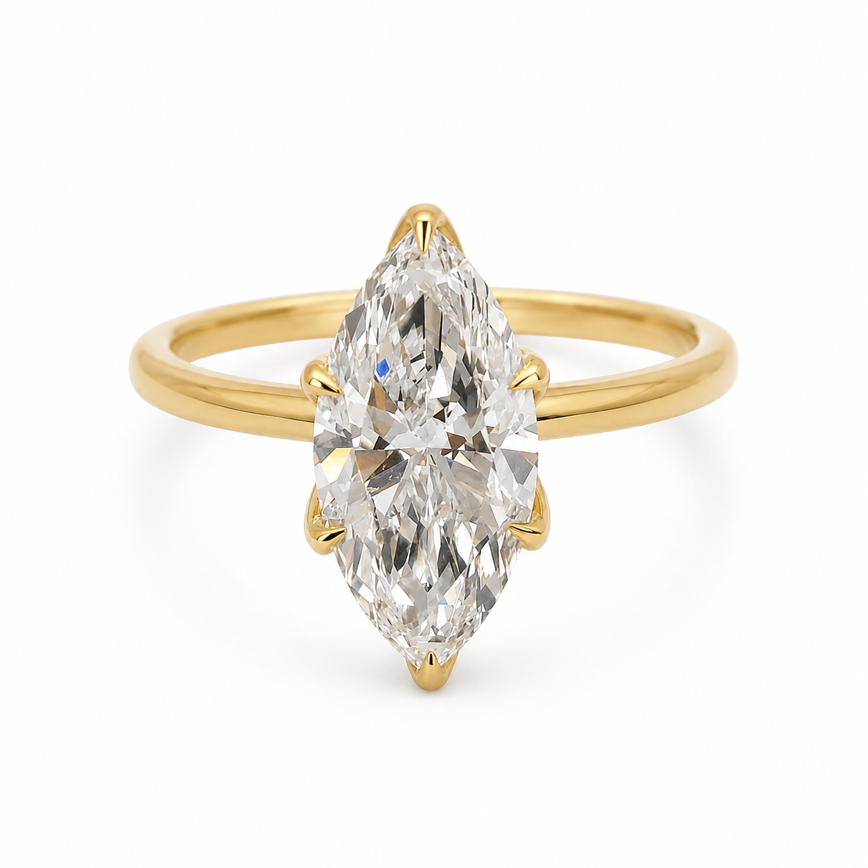 Marquise Solitar 18K