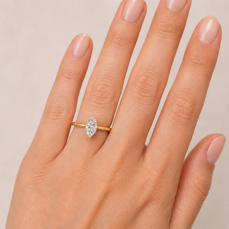 Marquise Solitar 18K thumbnail 4
