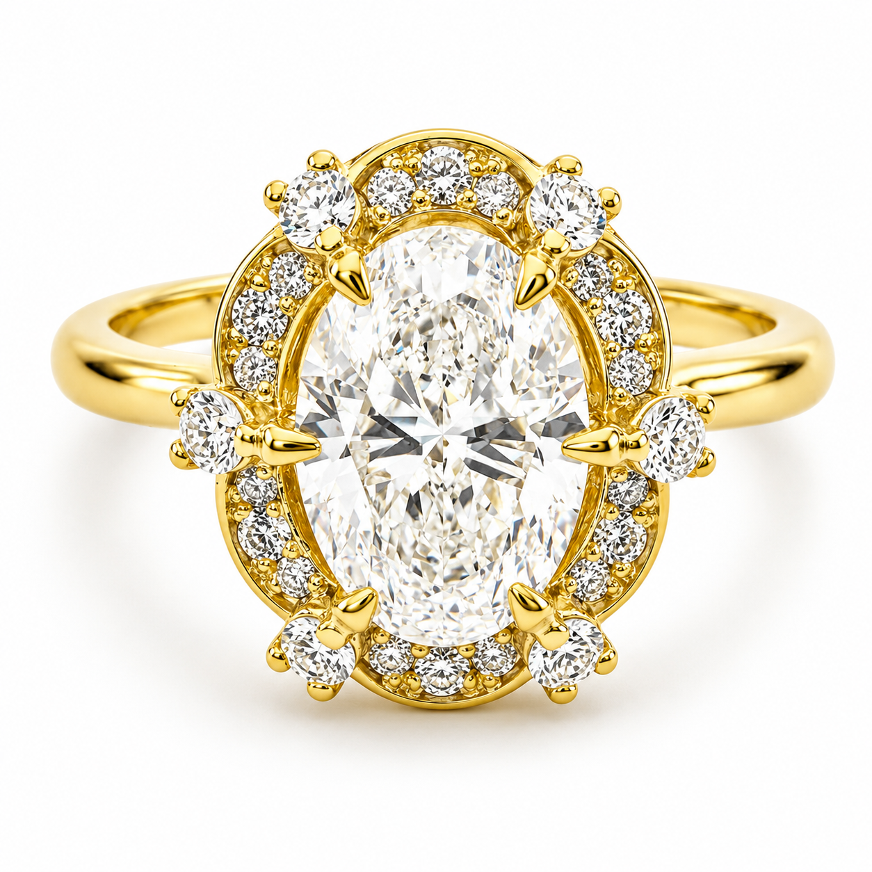 Oval Halo Royal Diamond Ring