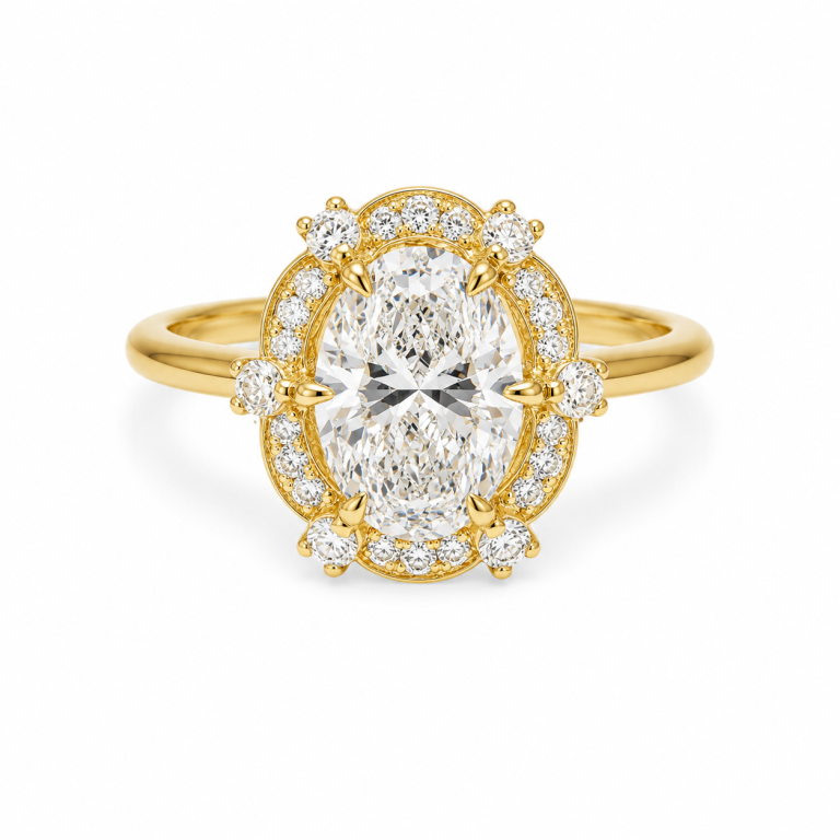 Oval Halo Royal Diamond Ring thumbnail 4