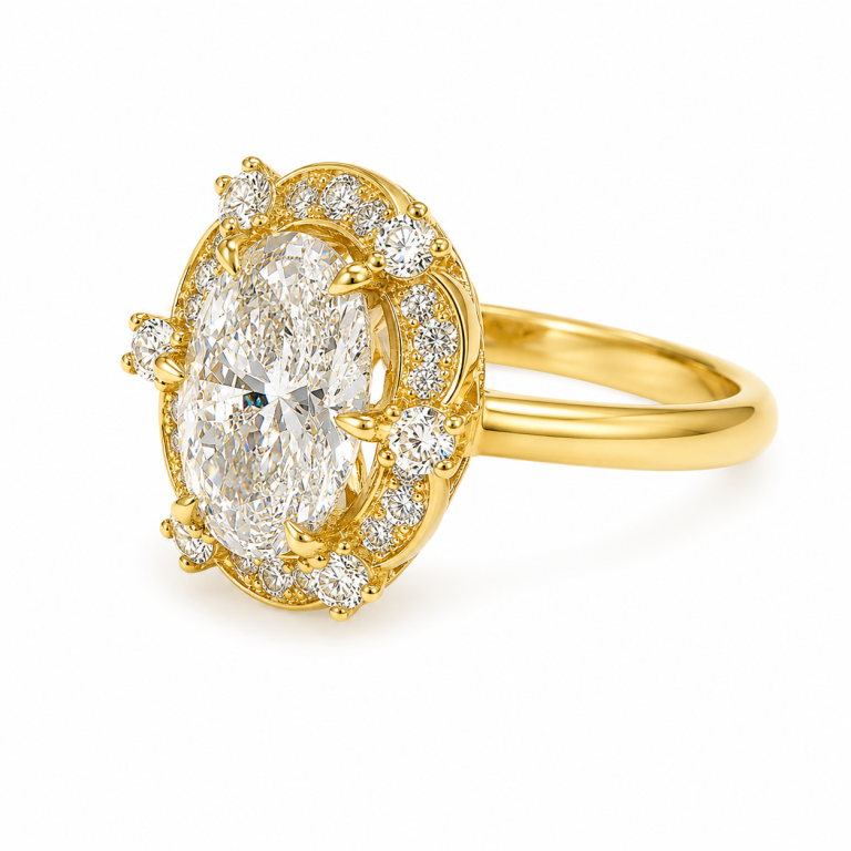 Oval Halo Royal Diamond Ring thumbnail 3