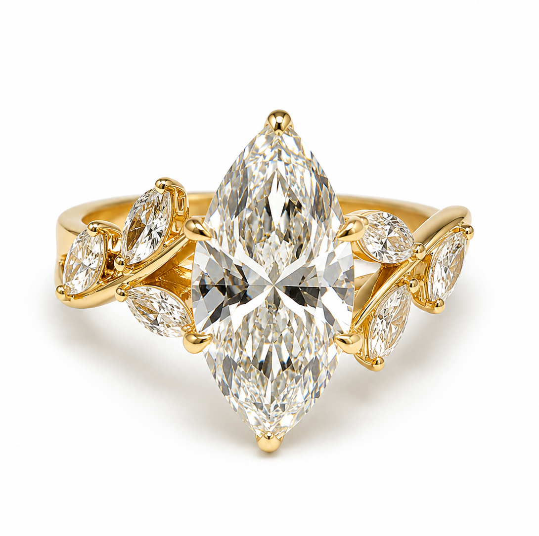 Marquise Leaf Diamond Ring