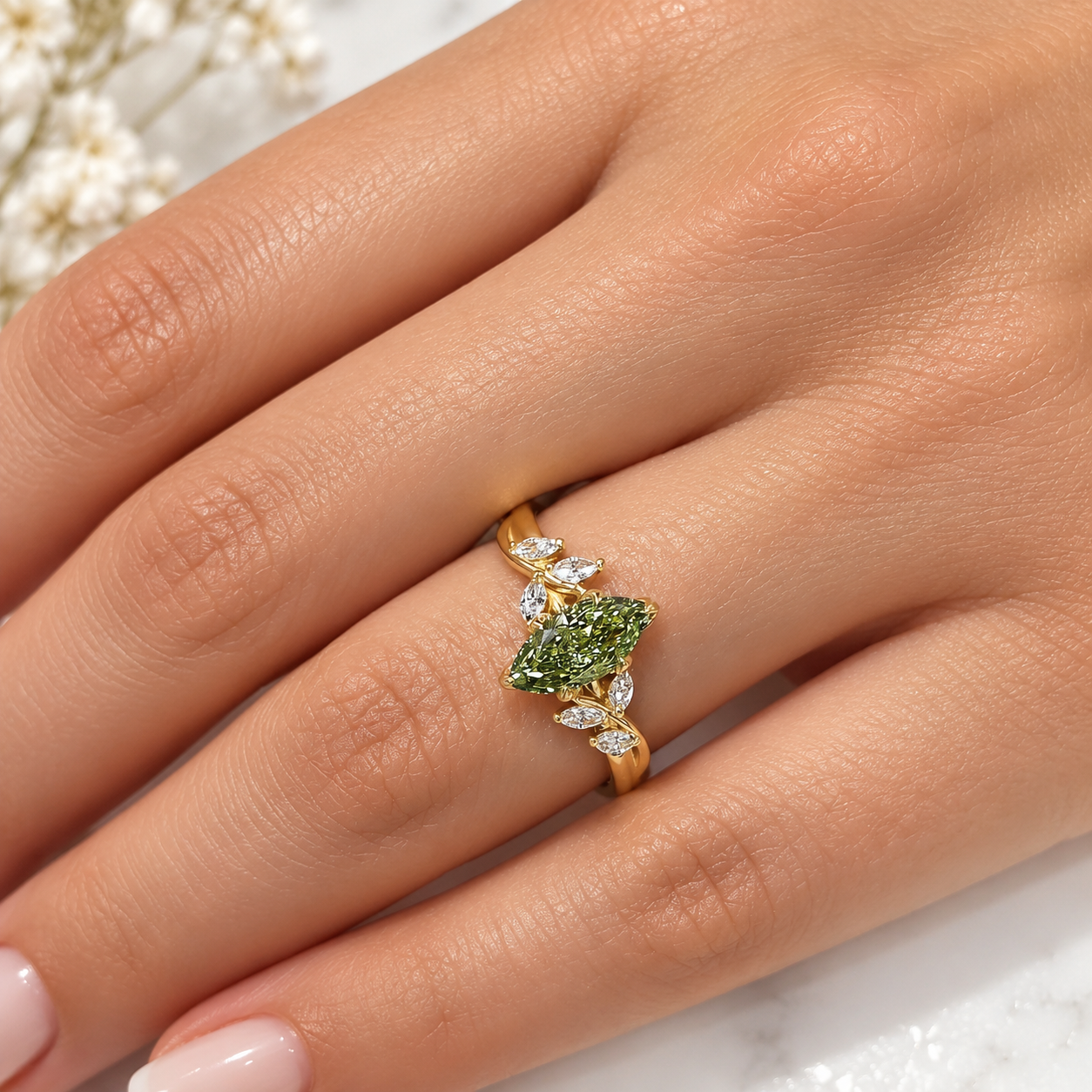 Marquise Green Lab Diamond 1.06ct - Image 6